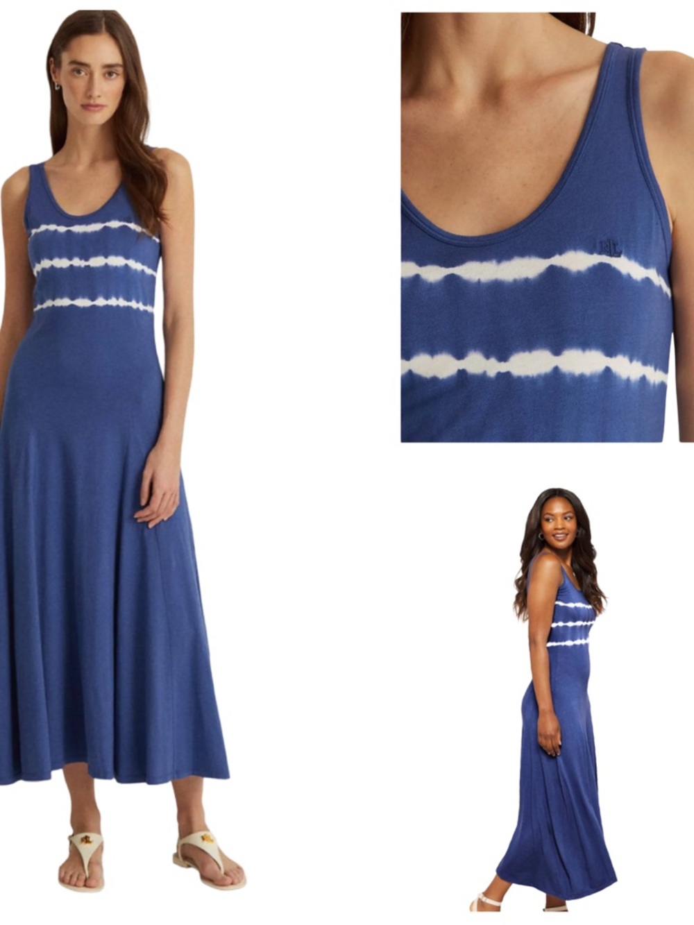 🚨Final Sale🚨 NWT Lauren Ralph Lauren Blue/White Maxi Dress Size M